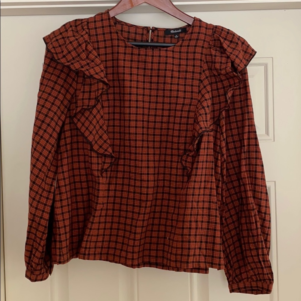 Madewell plaid blouse. Size medium
